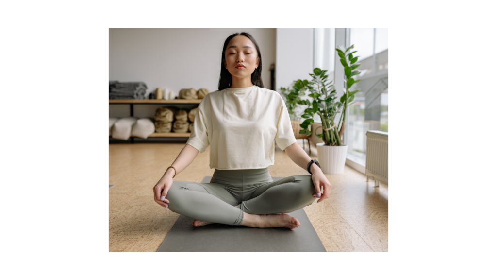 Woman using meditation to manage embryo transfer anxiety